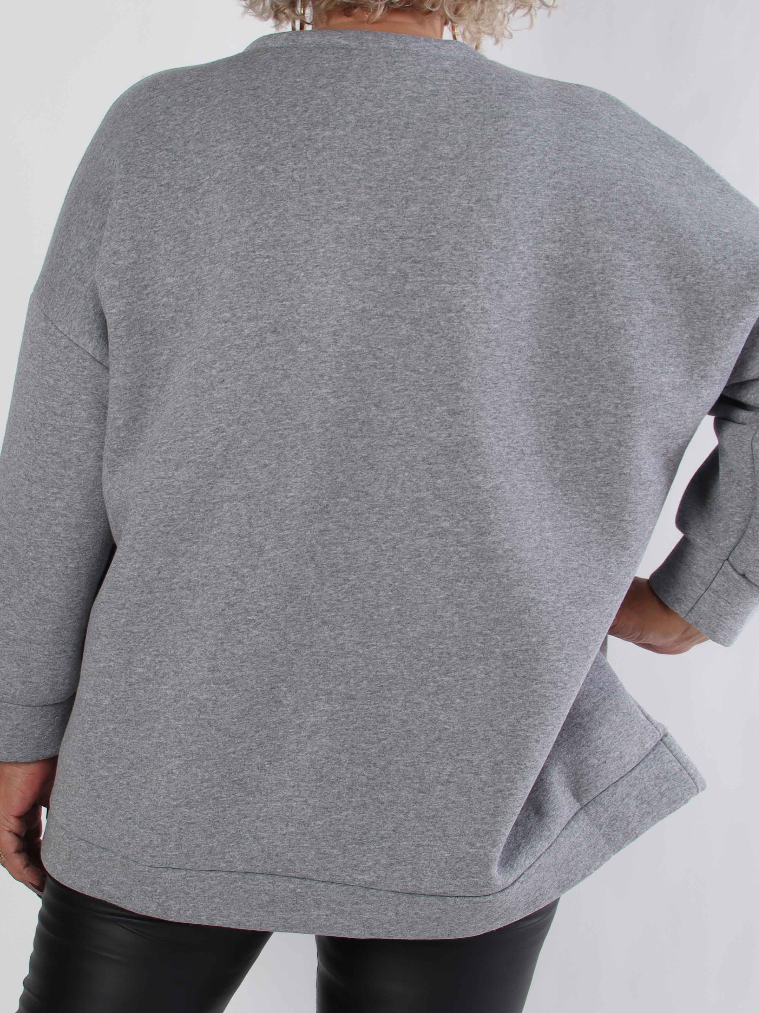 Thalassa - Plus size sweatshirt i bomuld med stor velour sløjfe